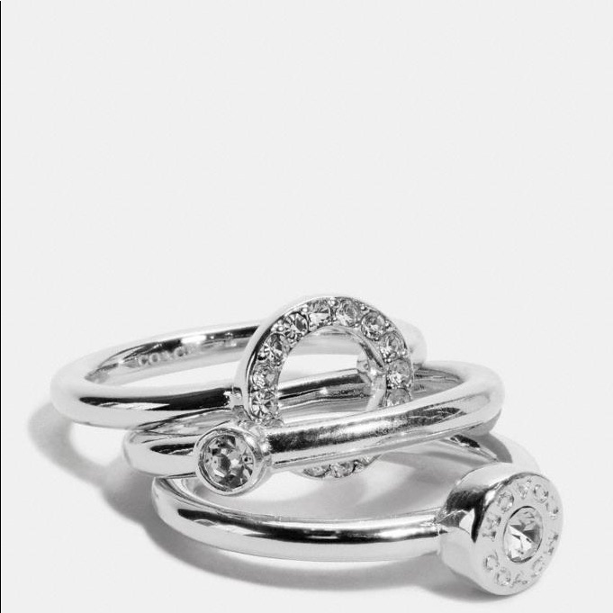 Coach Open Circle Halo Ring Set 57$